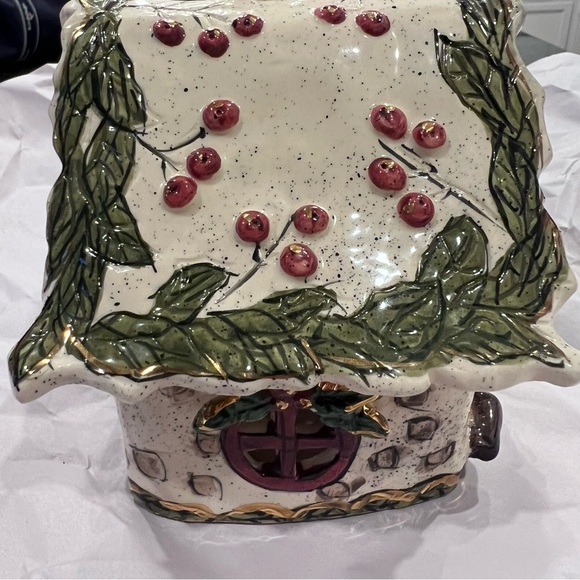 Blue Sky Holly Berry Tealight House Heather Goldminc holiday Christmas decor - Picture 11 of 17